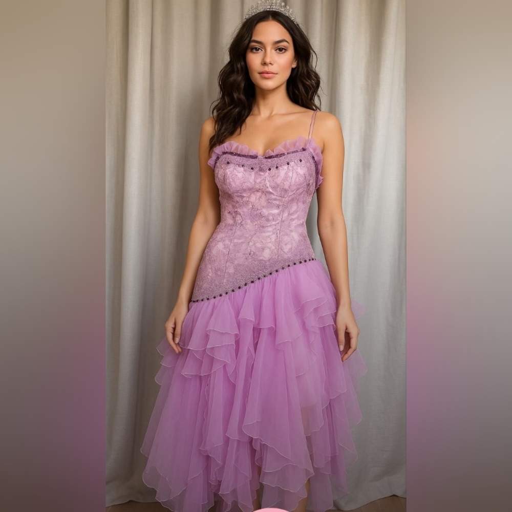 Lavender Mystique Ruffled Dress